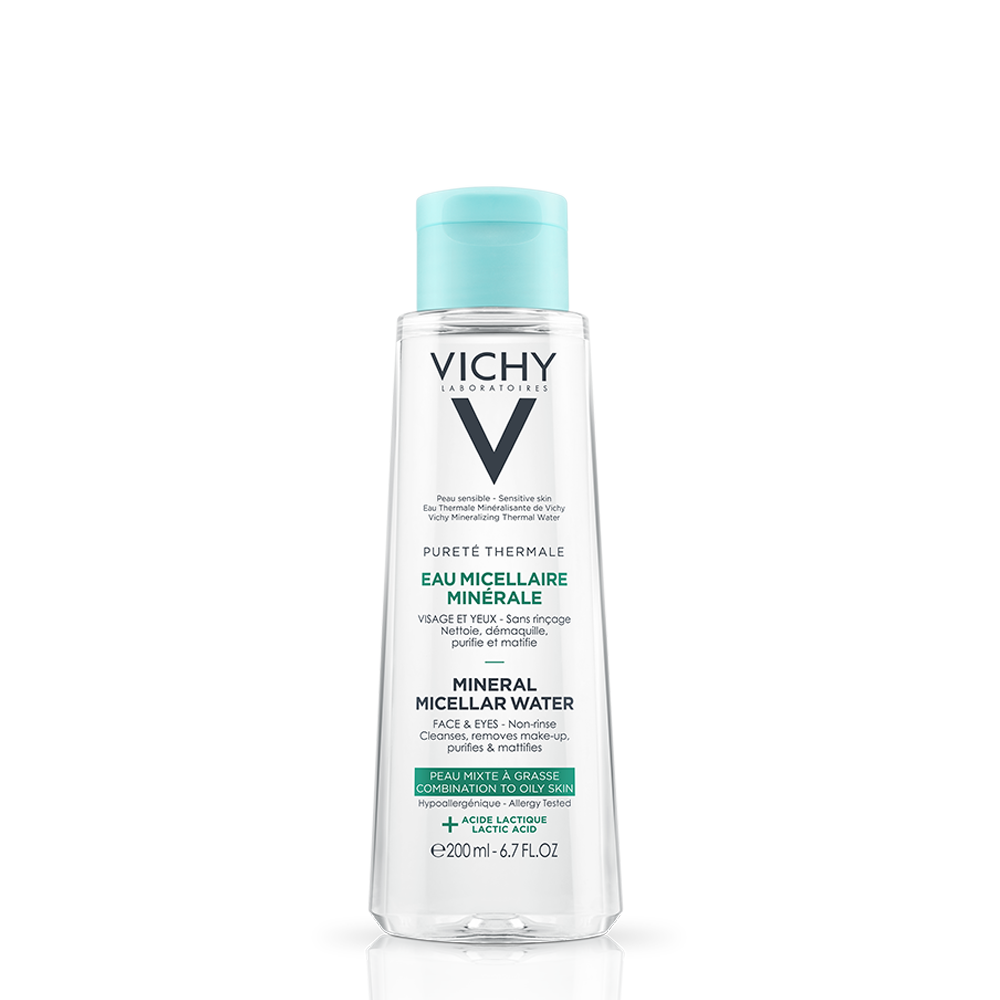 Nước Tẩy Trang Cho Da Dầu Hỗn Hợp Vichy Pureté Thermale Mineral Micellar Water Combination To Oily Skin 200Ml