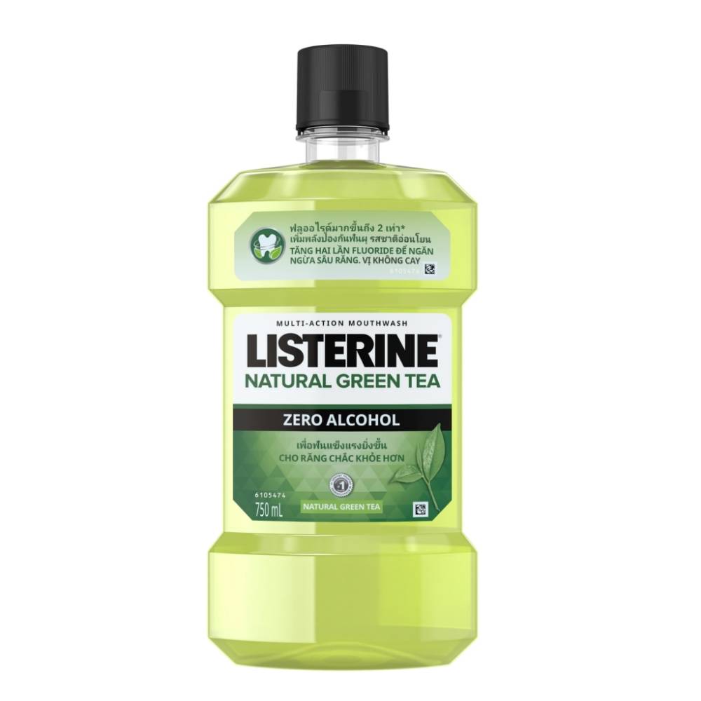 Nước Súc Miệng Trà Xanh Không Cay Listerine Natural Green Tea