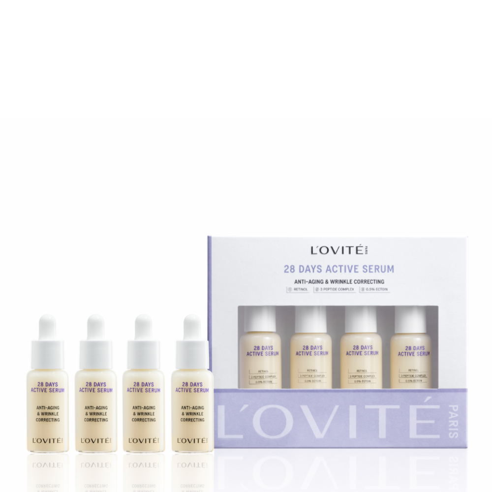 Tinh Chất Chống Lão Hóa, Cải Thiện Nếp Nhăn Lovite 28 Days Active Serum Anti - Aging & Wrinkle Correcting 40Ml