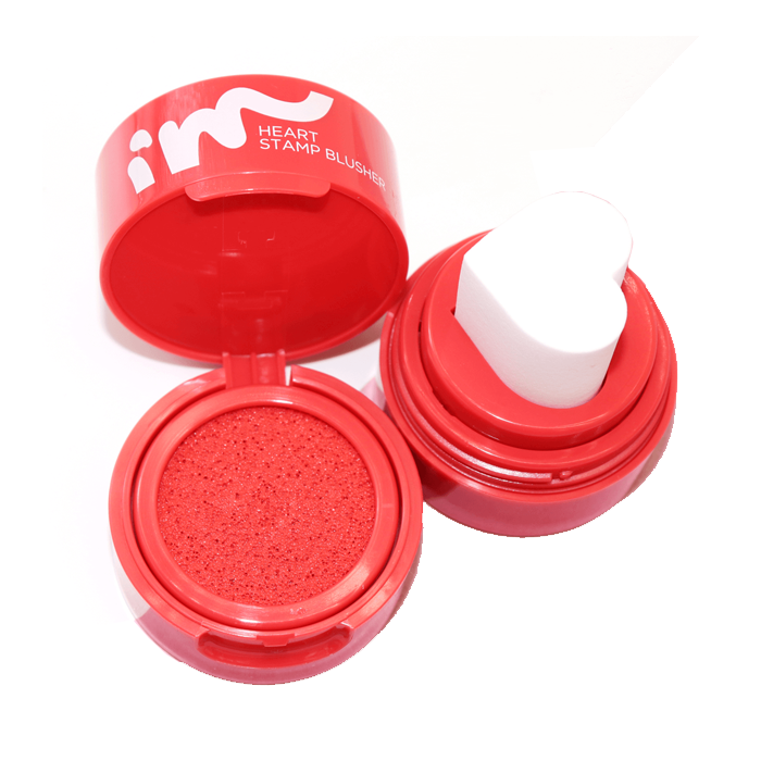 Combo Son Kem Lì &  Má Hồng Dạng Cushion I'm Meme I''''m Heart Stamp Blusher (#001 Beloved Red)