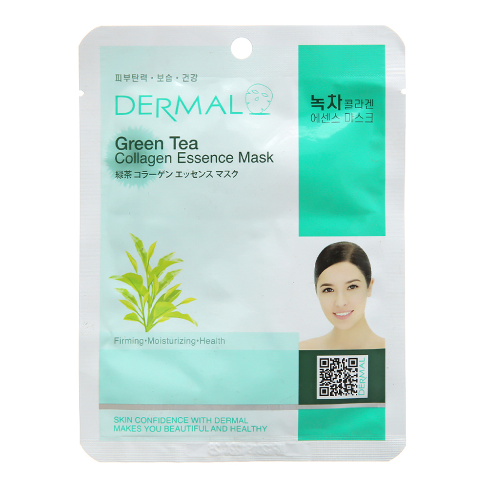 Mặt Nạ Collagen Chè Xanh Dermal Green Tea Collagen Essence Mask 23G