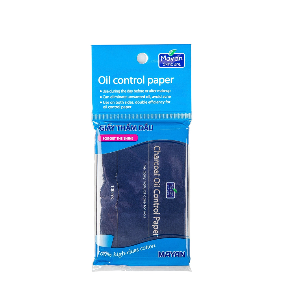 Giấy Thấm Dầu Than Hoạt Tính Mayan Oil Control Paper Charcoal (100 Miếng)