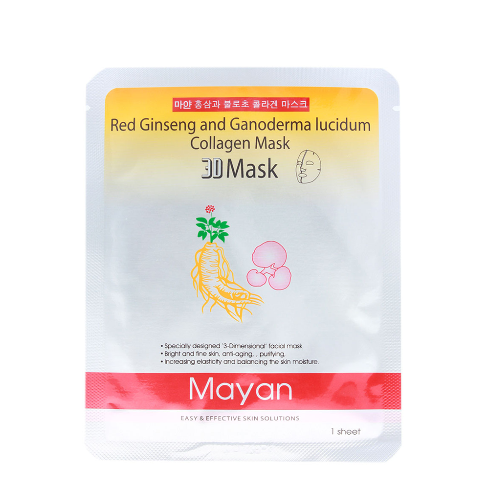 Mặt Nạ Giấy Tăng Cường Sinh Khí Làn Da Mayan Red Ginseng & Ganoderma Lucidum Collagen Mask 25G