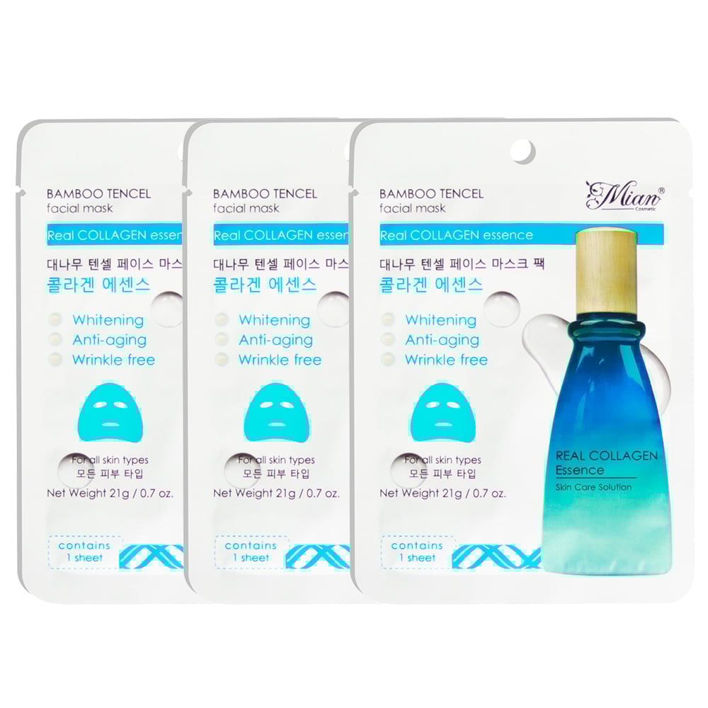 Set 03 Mặt Nạ Làm Săn Chắc Da Mian Bamboo Tencel Mask Collagen 21G
