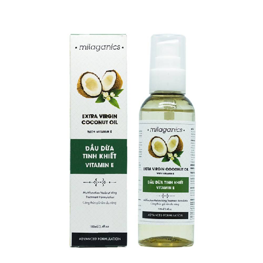 Tinh Dầu Dừa & Vitamin E Milaganics Coconut Oil Vitamin E 100Ml