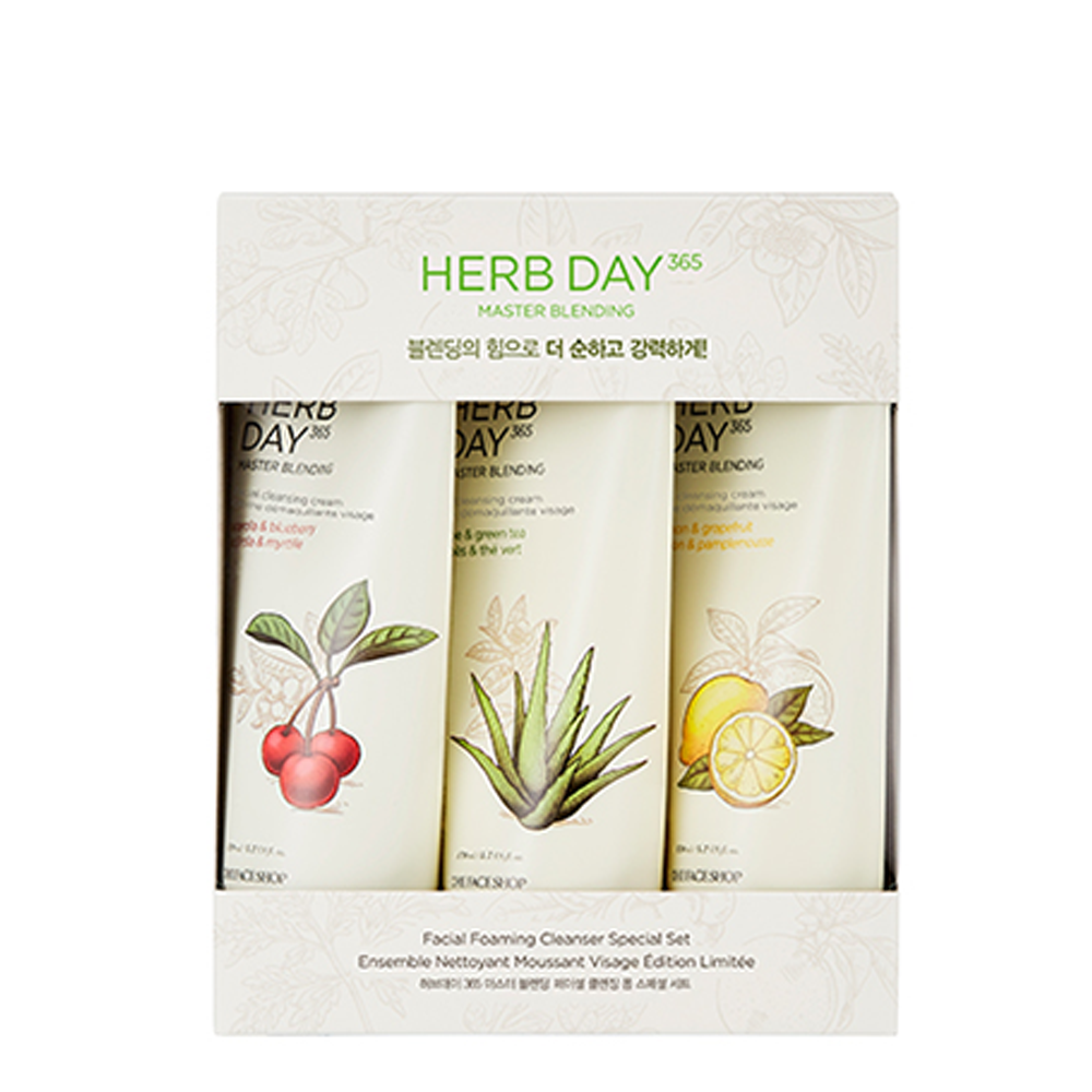 Bộ Sữa Rửa Mặt Herb Day 365 Master Blending Facial Foaming Cleanser Special Set (3Pc)