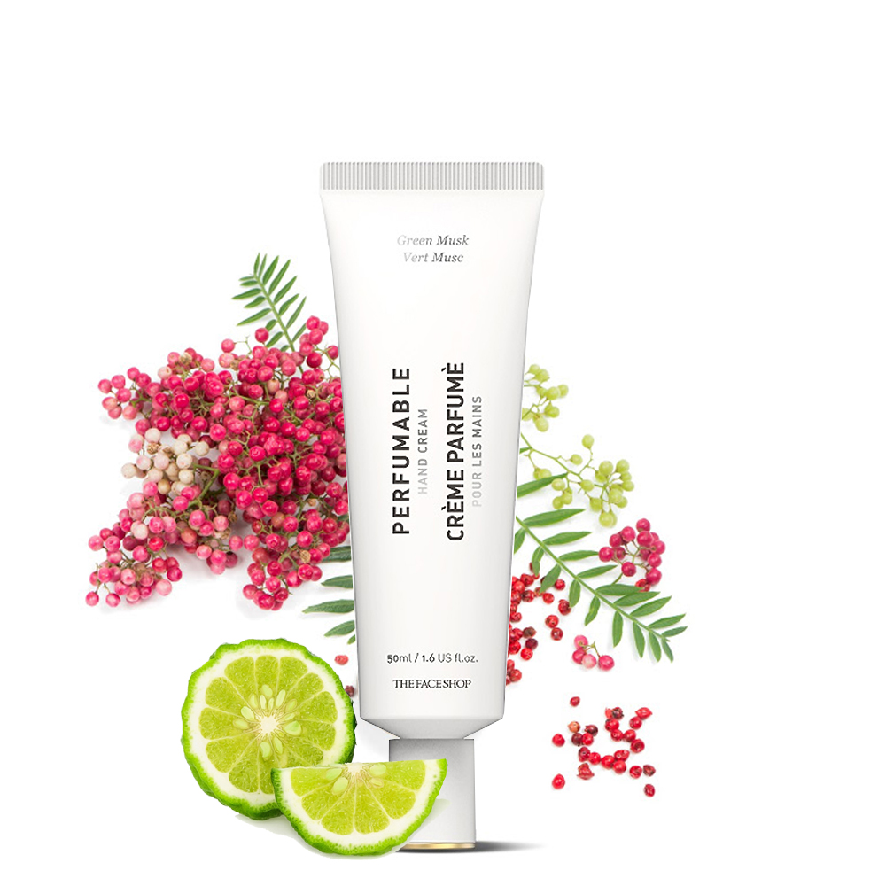 Kem Dưỡng Da Tay Hương Nước Hoa Thefaceshop Perfumable Hand Cream #01 Green Musk ( Xạ Hương Thanh Mát)