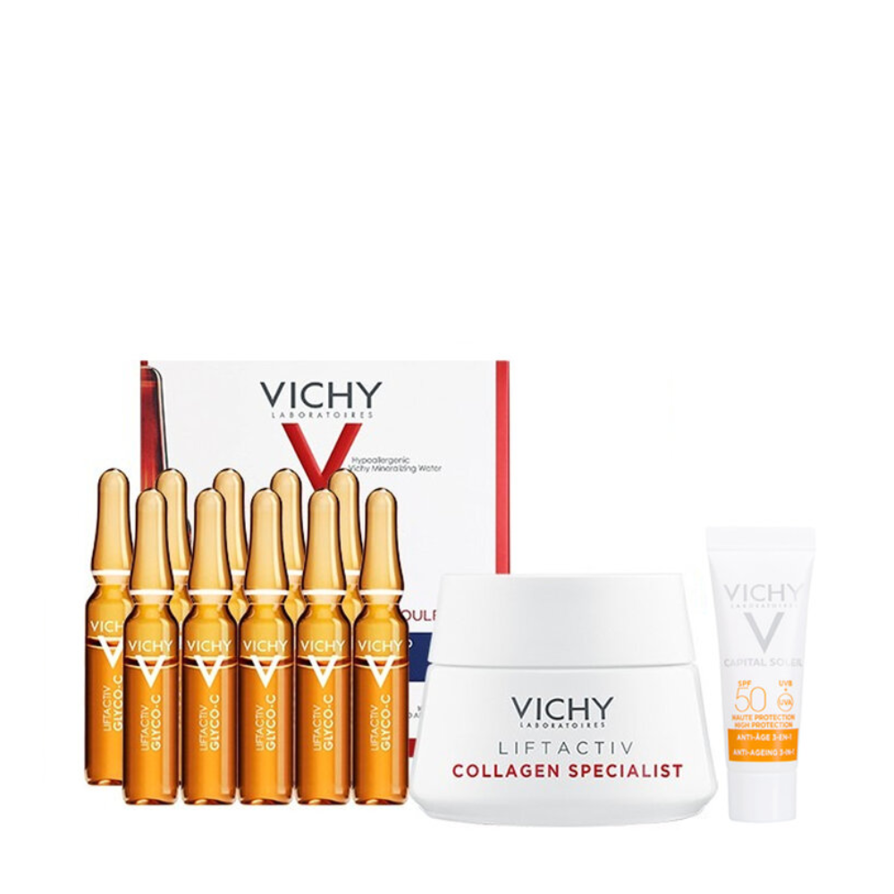 Bộ Dưỡng Da Vichy Giảm Thâm Nám & Ngăn Ngừa Nếp Nhăn Vichy Liftactiv Specialist Glyco - C (3Pcs)