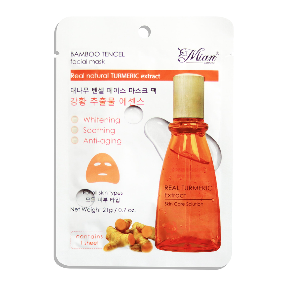 Mặt Nạ Nghệ Tươi Làm Mờ Thâm Mian Bamboo Tencel Mask Turmeric 21G