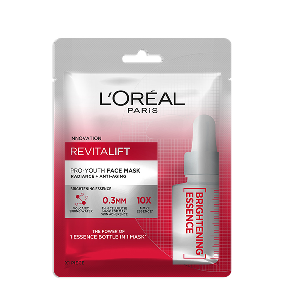 Mặt Nạ Dưỡng Trắng Da L'oreal Revitalift Pro - Youth Face Mask Brightening Essence 30G [Không Đổi Trả, Hsd Tháng 01/2023]