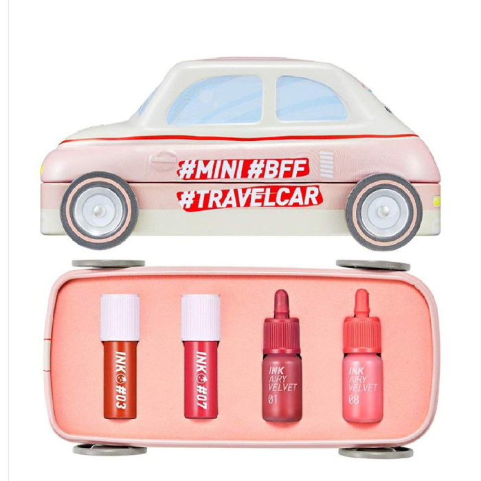 Bộ Son Môi Mini Hiệu Ứng Nhung Mịn Peripera Mini Mini Travel Car (Coral)