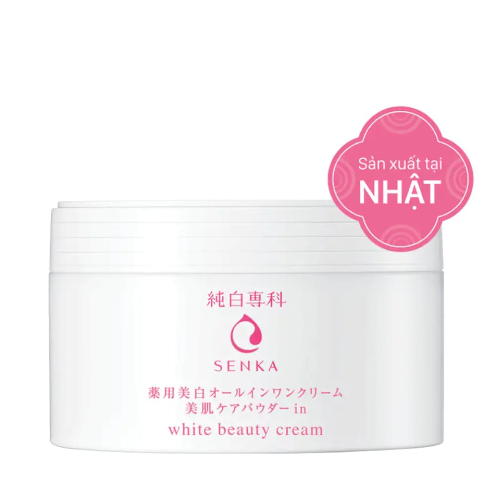 Kem Dưỡng Trắng Da Nâng Tông 3 Trong 1 Senka White Beauty Cream 100G