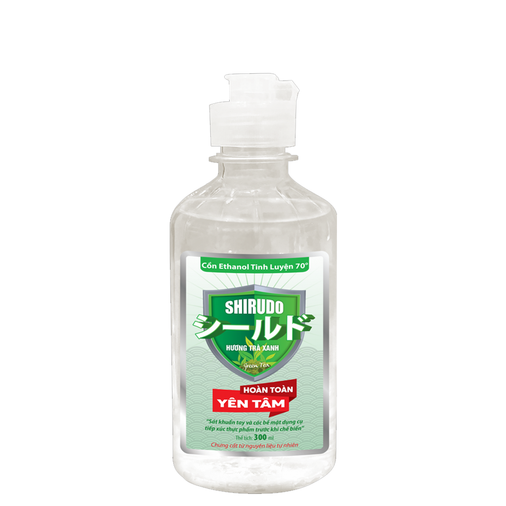 Gel Rửa Tay Hương Trà Xanh Shirudo Concentrated Ethanol 70 - Green Tea 300Ml