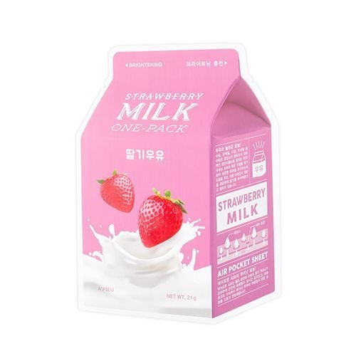 Mặt Nạ Giấy Làm Sáng Da A'pieu Strawberry Milk One - Pack