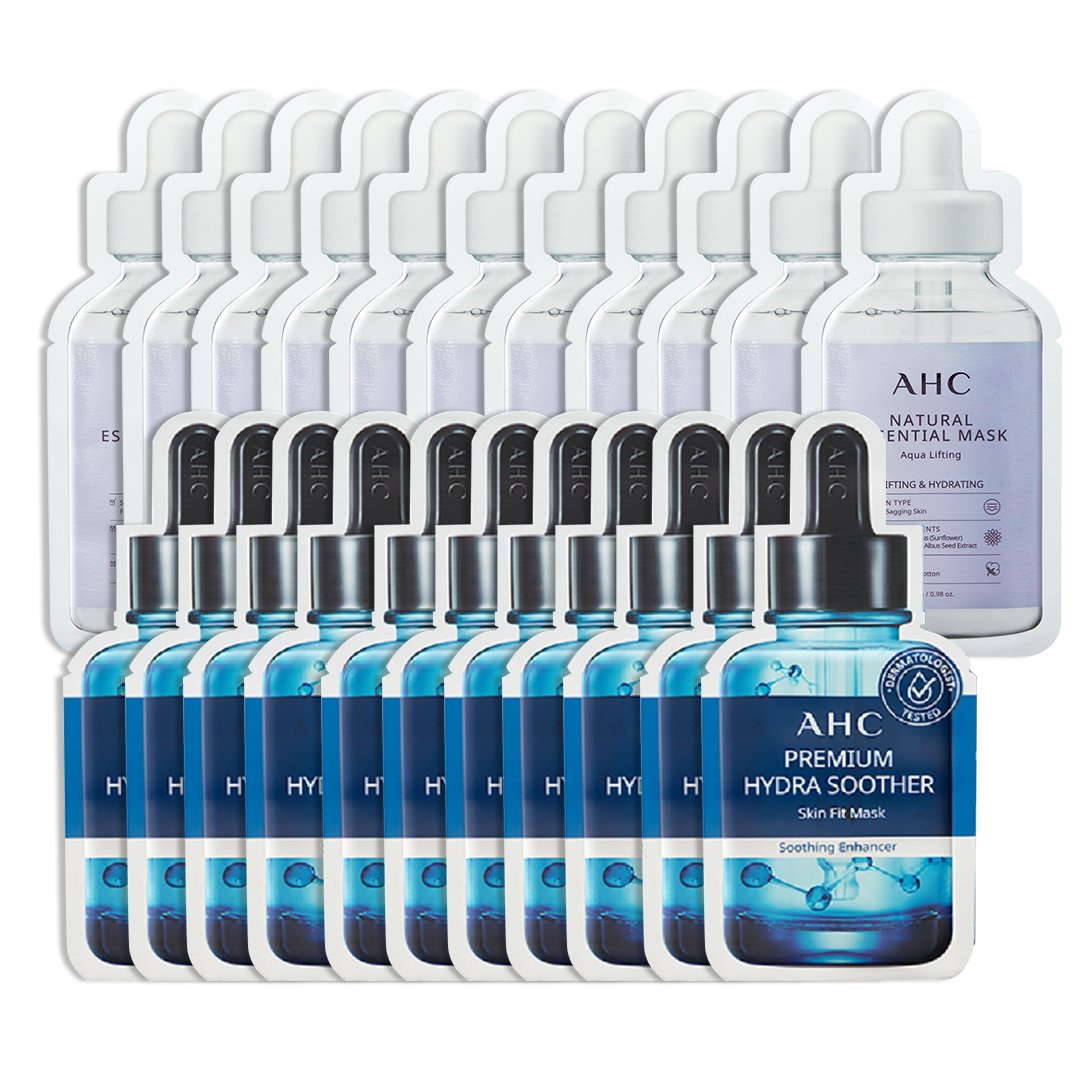 [11 Tặng 11] Combo 22 Miếng Mặt Nạ Dưỡng Ẩm Và Nâng Cơ Da Ahc Premium Hydra Soother & Natural Essential Aqua Lifting