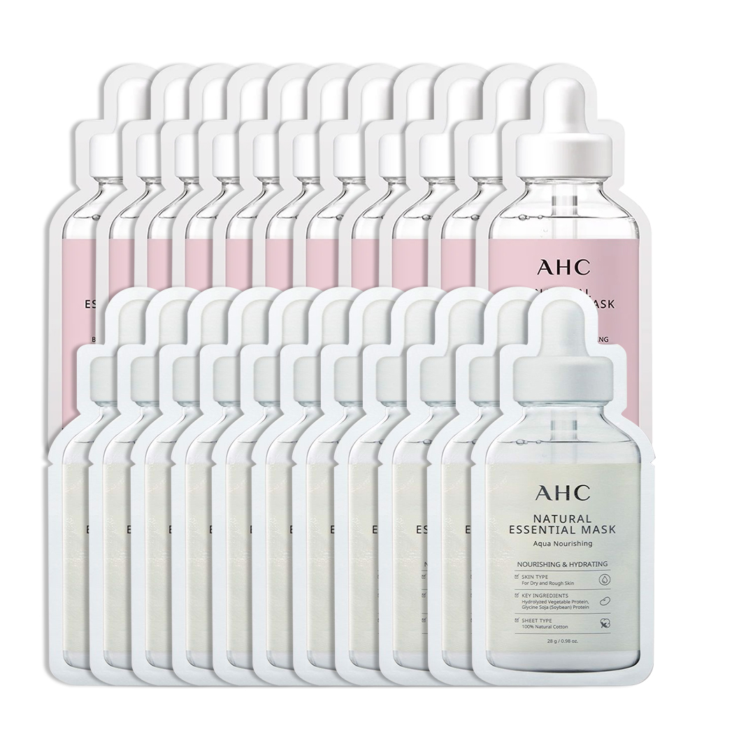 [11 Tặng 11] Combo 22 Miếng Mặt Nạ Làm Mềm Và Sáng Da Ahc Ahc Natural Essential