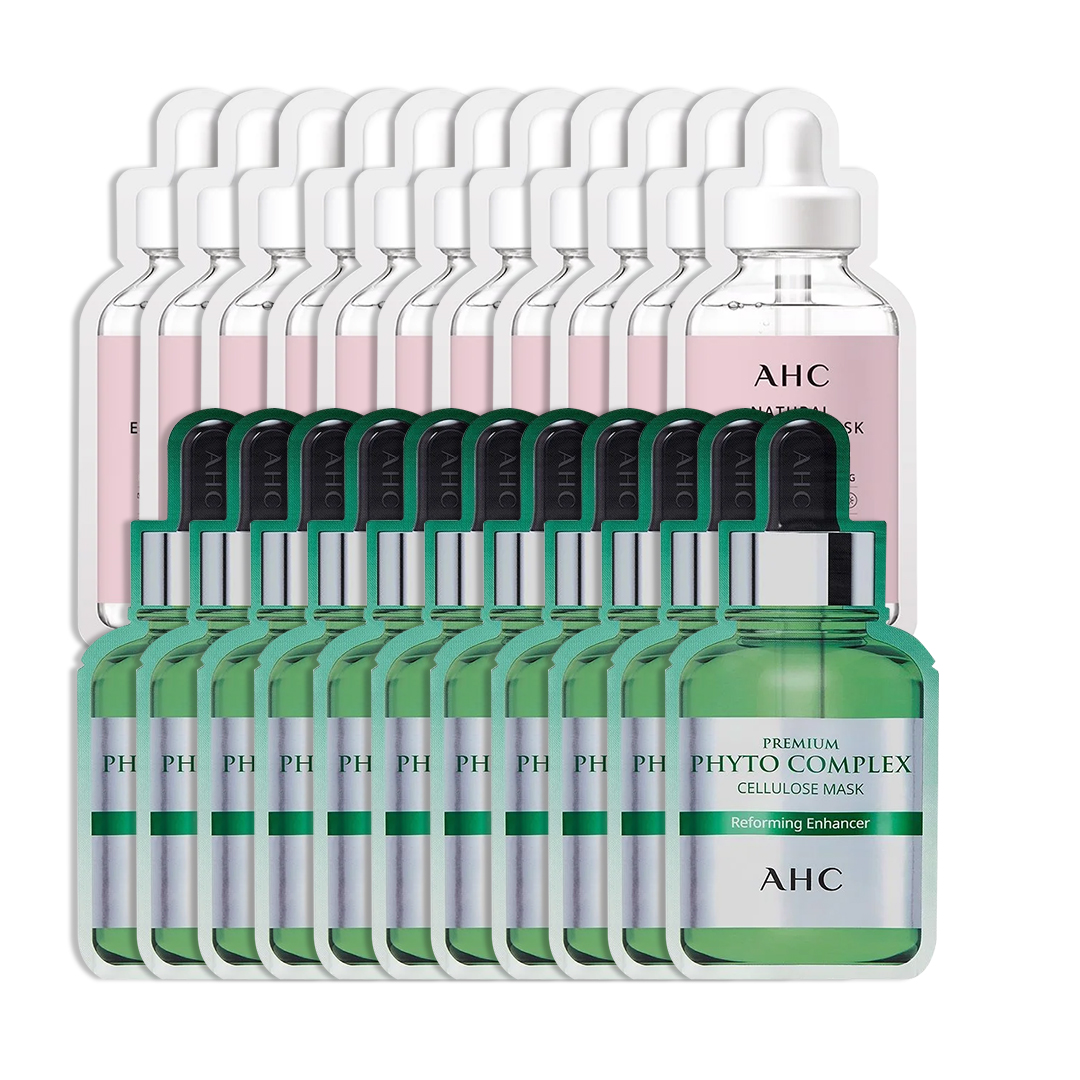 [11 Tặng 11] Combo 22 Miếng Mặt Nạ Phục Hồi Da Và Sáng Da Ahc Premium Phyto & Natural Essential Aqua Brightening