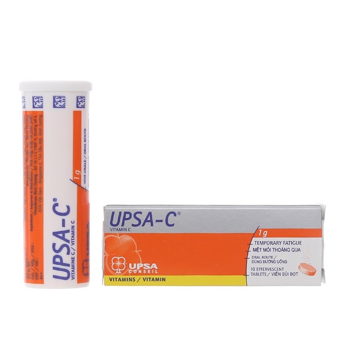 Viên Sủi Bổ Sung Vitamin C Upsa - C 1G (Hộp 10 Viên)