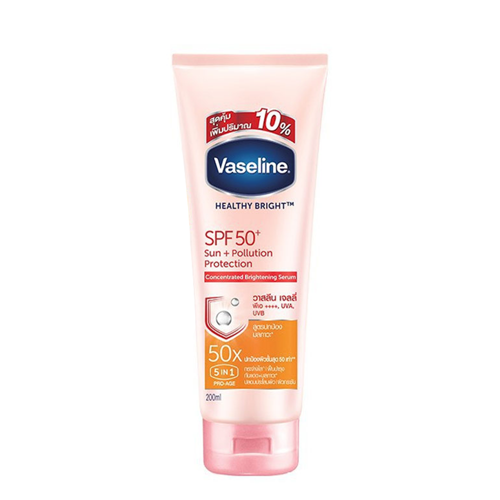 Tinh Chất Dưỡng Thể Chống Nắng Vaseline Healthy Bright Sun+Pollution Protection Spf50+ 200Ml
