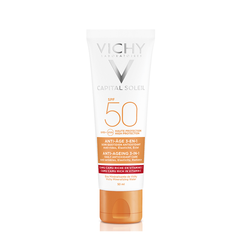Kem Chống Nắng Ngừa Lão Hóa Da Vichy Capital Soleil Anti - Ageing 3 - In - 1 Spf50 50Ml