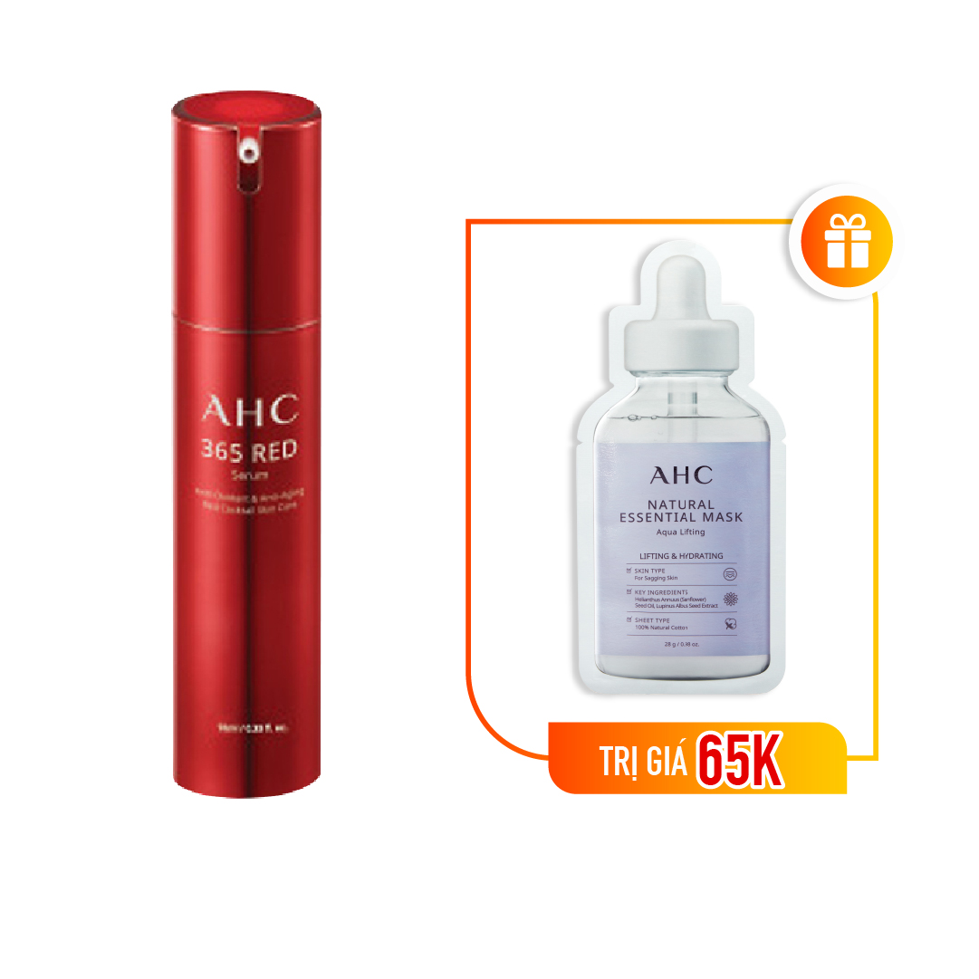 Combo Chống Lão Hóa Sáng Da Ahc 365 Red Serum Và Mặt Nạ Ahc Natural Essential