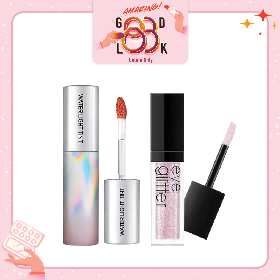 Combo Màu Mắt & Son Nước Hiệu Ứng Bóng A'pieu Water Light Tint Or03