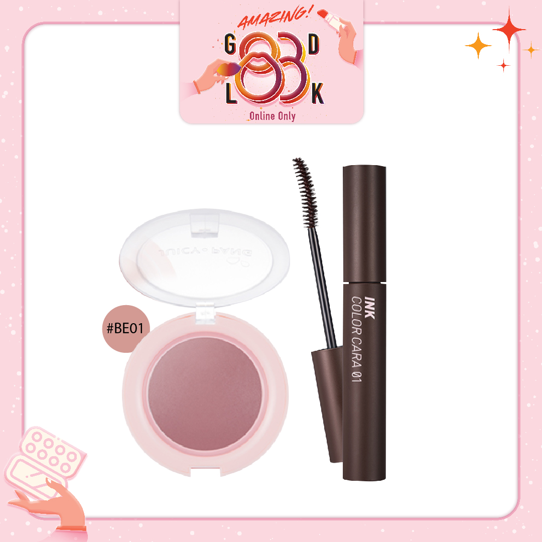 Combo Mascara & Má Hồng Dạng Kem Hiệu Ứng Căng Mượt A'pieu Juicy - Pang Jelly Blusher Be01