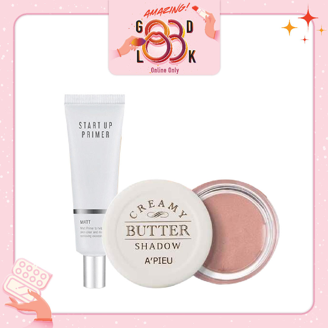 Combo Màu Mắt & Kem Lót Trang Điểm A'pieu Start Up Pore Primer