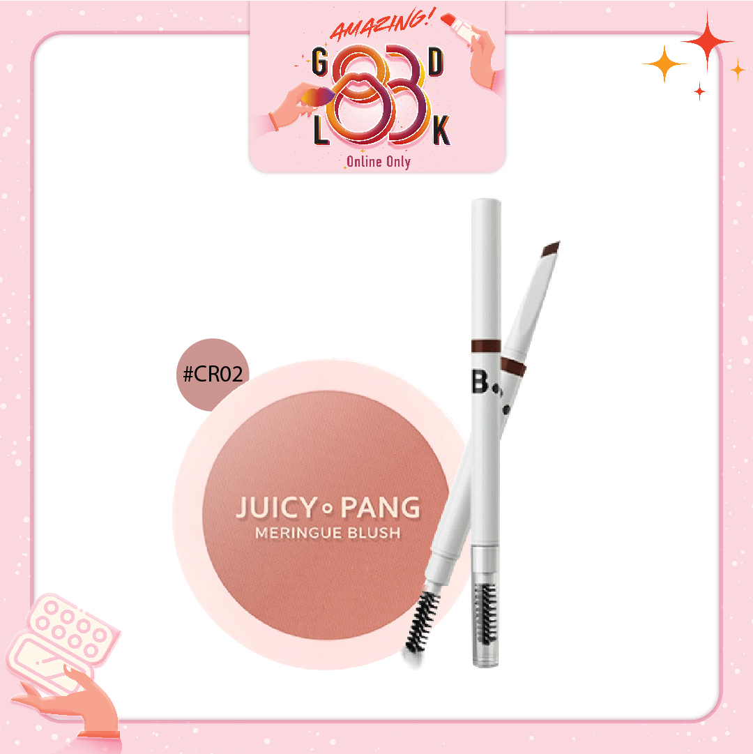 Combo Chì Vẽ Mày & Má Hồng Trang Điểm A'pieu Juicy - Pang Meringue Blush Cr02