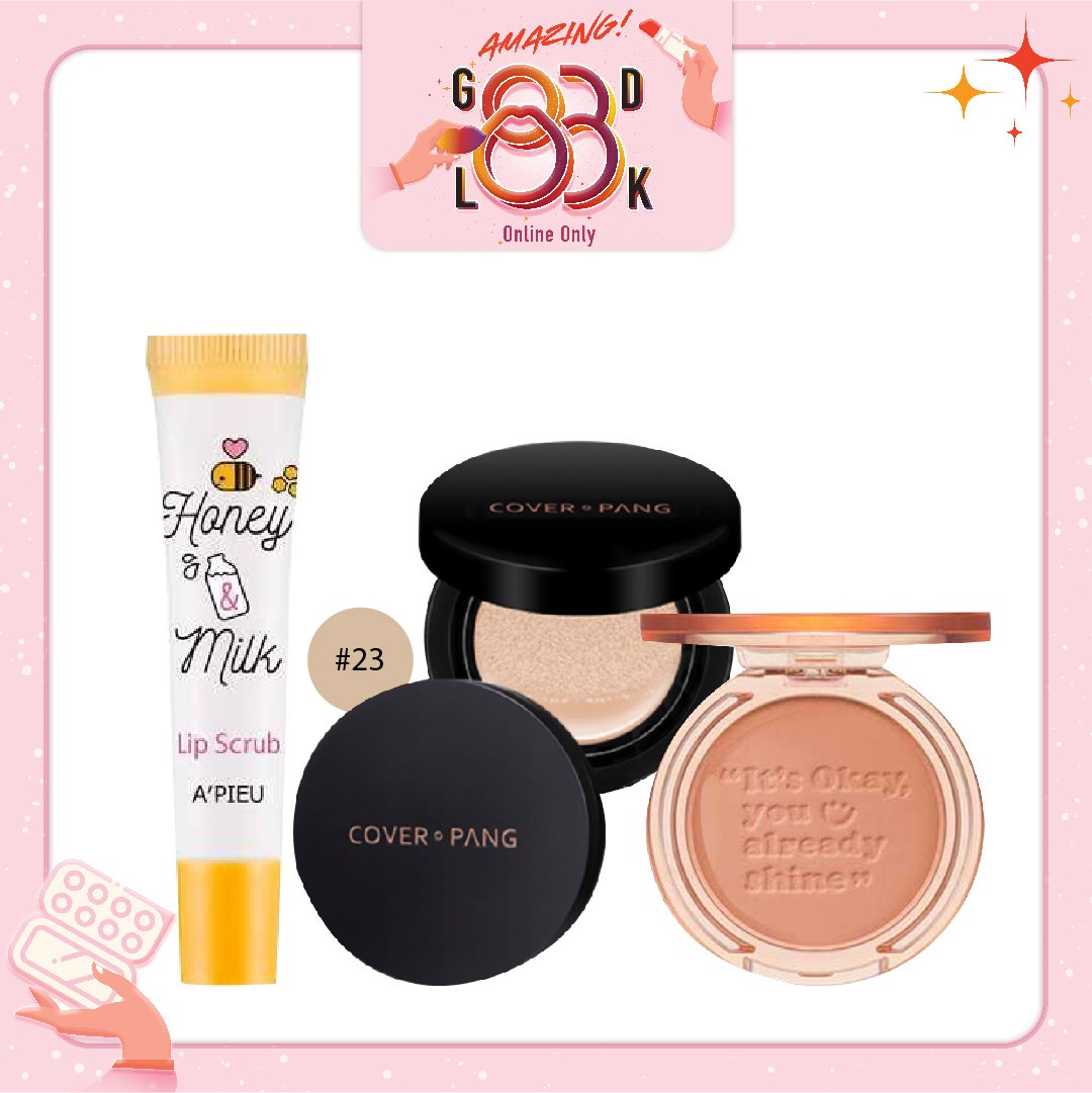 Combo Phấn Nước Che Phủ Hoàn Hảo, Lâu Trôi A'pieu Cover - Pang Long Wear Cushion No23 (3Pc)