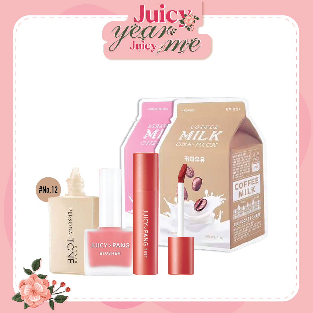 Combo Má Hồng & Son Nước Lì A'pieu Juicy Pang Tint Cr02_Persimmon (5Pc)
