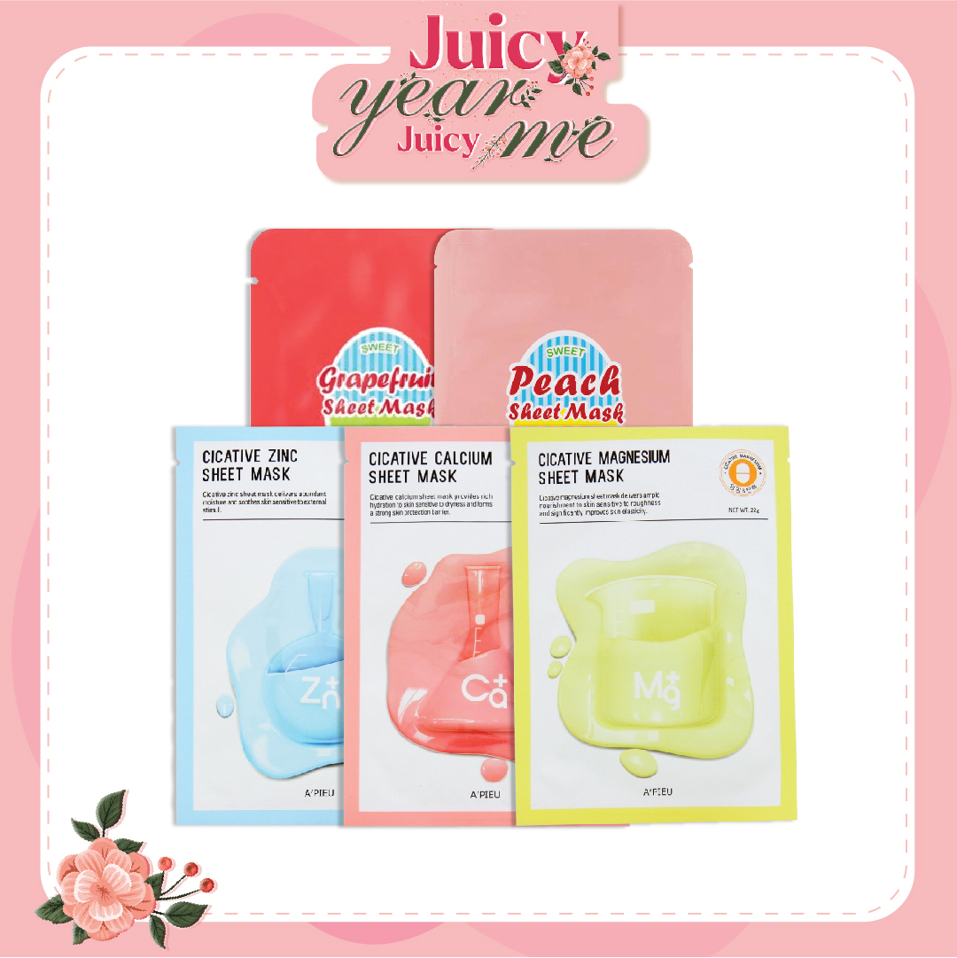 Combo 05 Mặt Nạ Giấy Cấp Nước Làm Dịu & Mềm Mịn Da A'pieu