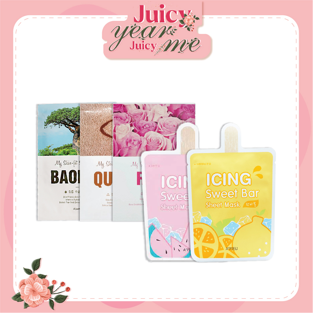 Combo 05 Mặt Nạ Giấy Dưỡng Ẩm, Làm Sáng Mịn Da A'pieu