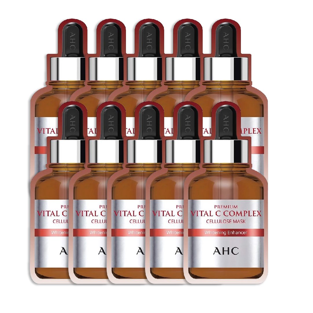 Combo 10 Mặt Nạ Giấy Làm Sáng Trắng Da Ahc Premium Vital C Complex Cellulose