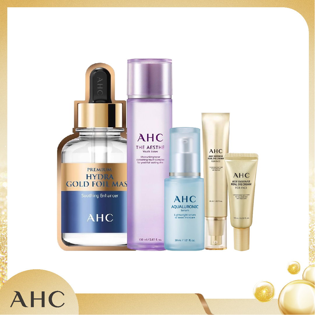 Combo Tinh Chất Dưỡng Ẩm & Kem Dưỡng Mắt Mịn Nếp Nhăn Ahc Age Defense Real Eye Cream For Face 40Ml