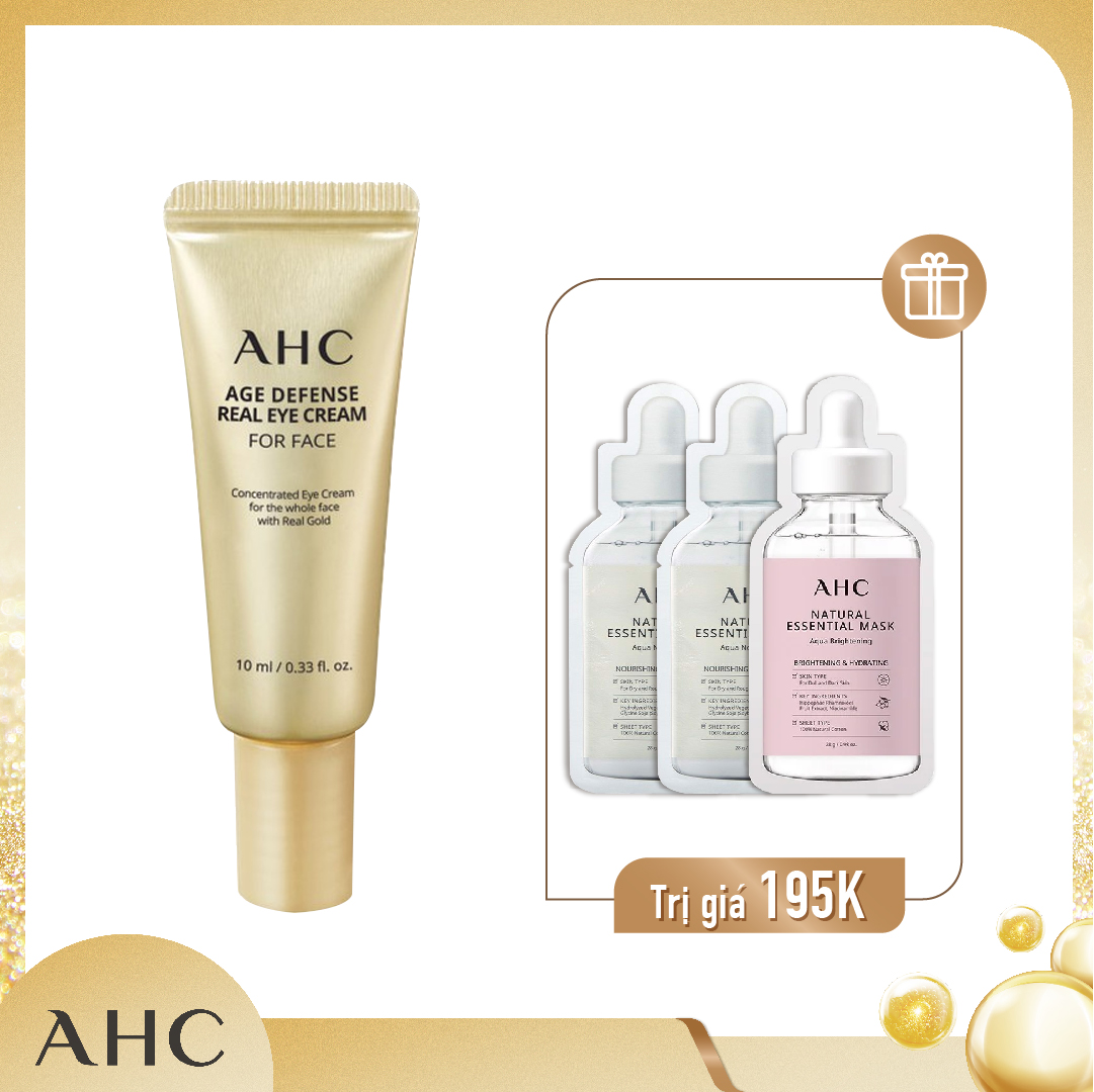 (Sáng Mịn Da) Combo Kem Dưỡng Vùng Mắt Trẻ Hóa Ahc Age Defense Real Eye Cream For Face
