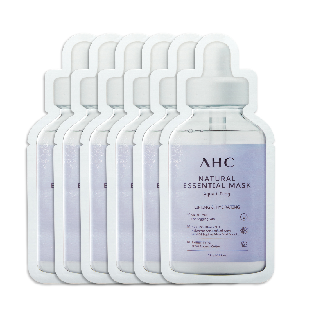 Combo 6 Mặt Nạ Giấy Nâng Cơ Ahc Natural Essential Mask Aqua Lifting 28G