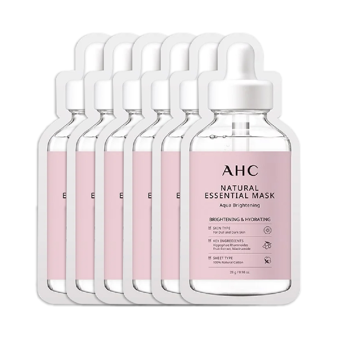 Combo 6 Mặt Nạ Giấy Làm Sáng Da Ahc Natural Essential Mask Aqua Brightening 28G