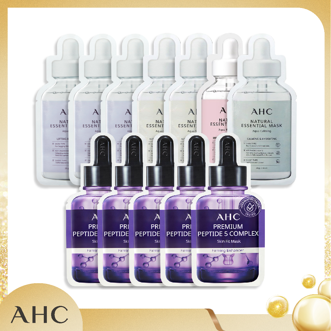 [Mua 5 Tặng 7] Combo Mặt Nạ Dưỡng Da Săn Chắc Mịn Màng Ahc (Premium Peptide & Natural Essential)