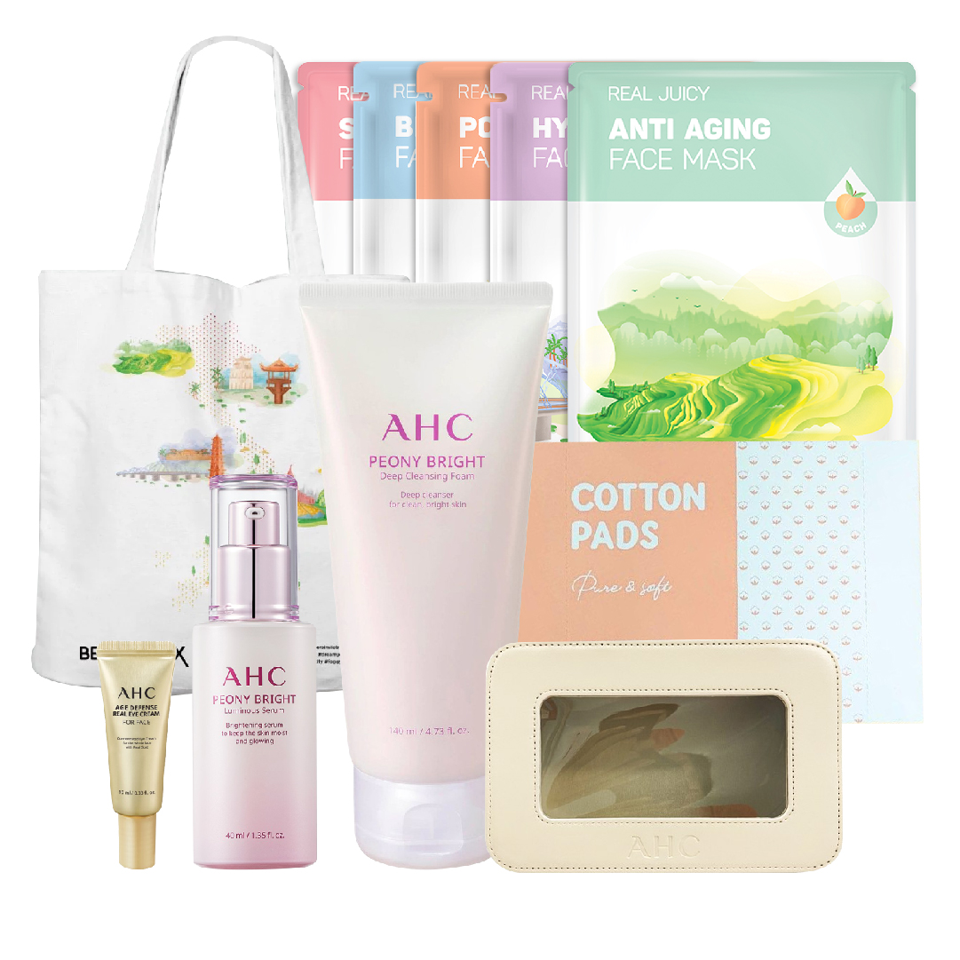 Combo Sữa Rửa Mặt & Tinh Chất Dưỡng Sáng Da Ahc Peony Bright Luminous Serum 40Ml