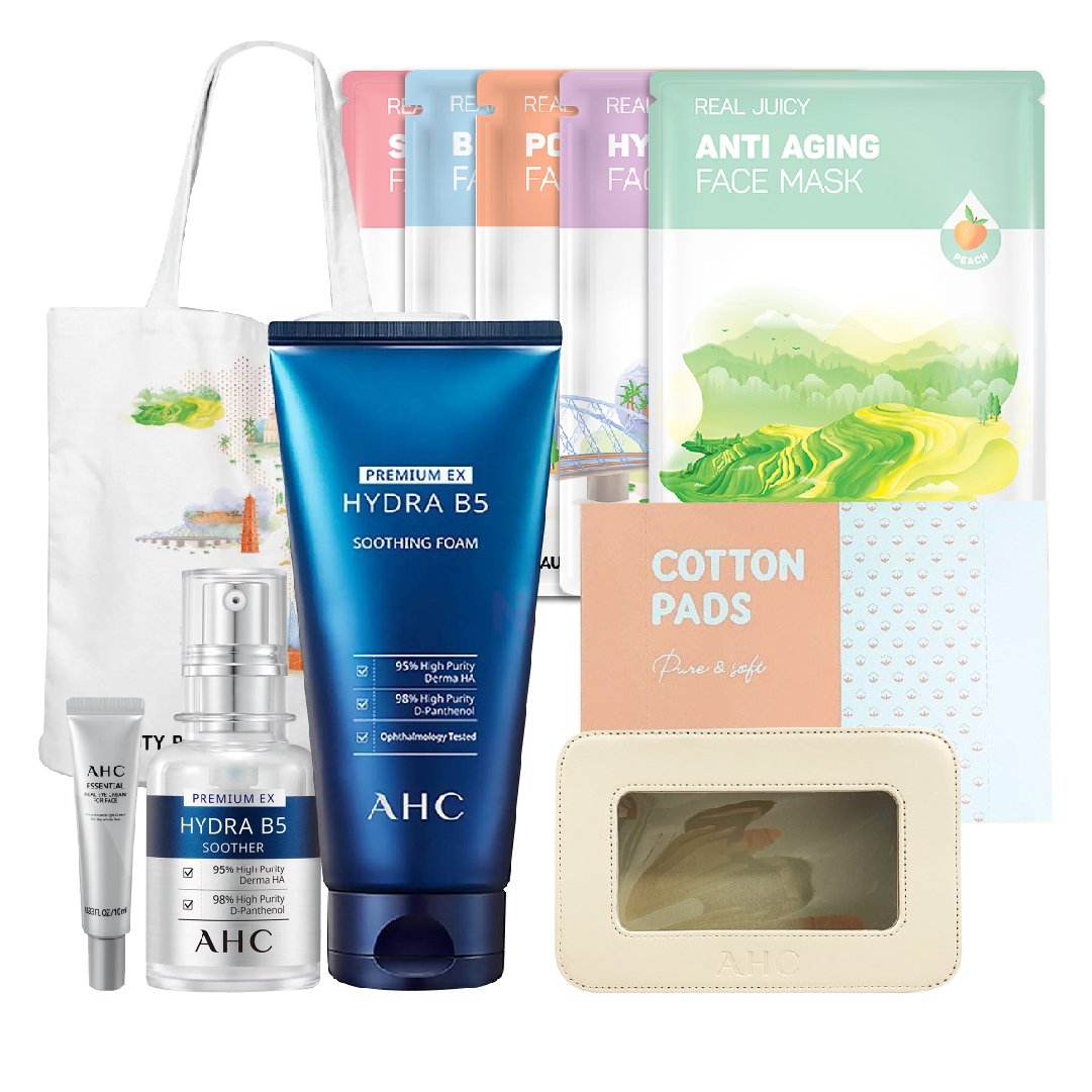 Combo Sữa Rửa Mặt Cấp Ẩm & Tinh Chất Cấp Nước Và Làm Dịu Da Ahc Premium Ex Hydra B5 Soother 30Ml
