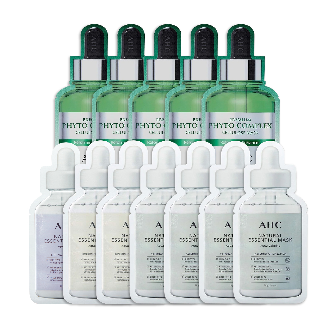 Combo 05 Mặt Nạ Giấy Làm Dịu Phục Hồi Da Ahc Premium Phyto Complex Cellulose (Tặng 7 Mặt Nạ Ahc Natural Essential)