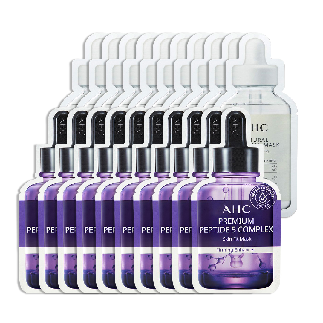 Combo 20 Mặt Nạ Giấy Làm Săn Chắc Da Ahc Premium Peptide 5 Complex & Natural Essential Aqua Nourishing