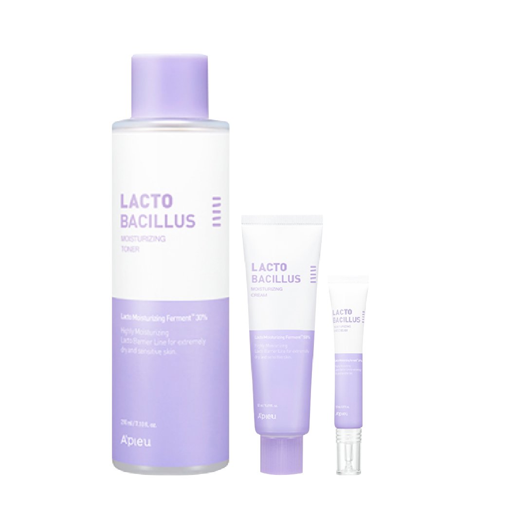 Combo Dưỡng Da Dưỡng Ẩm A'pieu Lactobacillus Moisturizing ( Nước Cân Bằng + Kem Dưỡng + Kem Dưỡng Mắt)