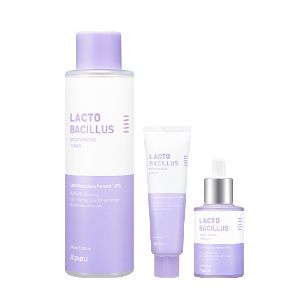 Combo Dưỡng Da Dưỡng Ẩm A'pieu Lactobacillus Moisturizing ( Nước Cân Bằng + Kem Dưỡng + Tinh Chất)