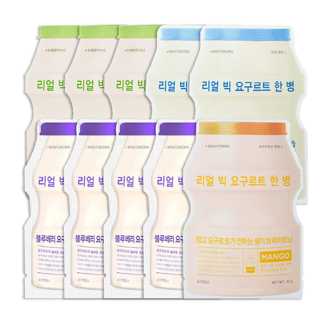 Combo Mix 10 Mặt Nạ A'pieu Real Big Yogurt One - Bottle (Nhiều Loại)