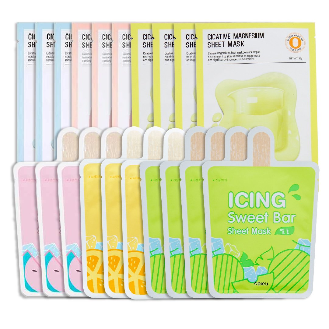 Combo 10 Mặt Nạ Mix Dưỡng Da A'pieu A'pieu Cicative Sheet Mask 20Ml (Tặng 10 Mặt Nạ Mix A'pieu Icing Sweet Bar Sheet Mask)