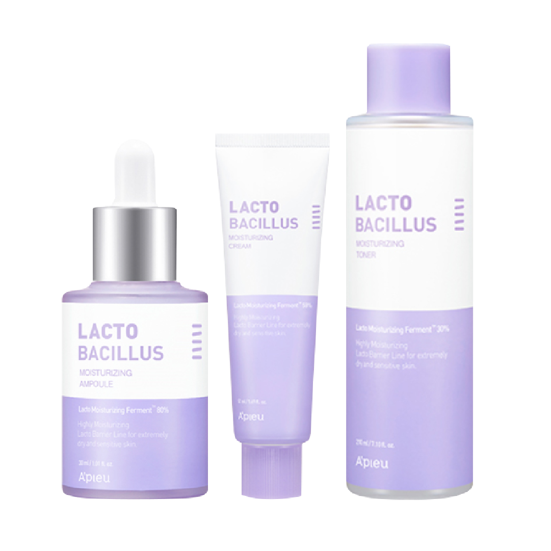 Combo Dưỡng Ẩm Làm Mềm Mịn Da A'pieu Lactobacillus Moisturizing ( Nước Cân Bằng + Kem Dưỡng + Tinh Chất)
