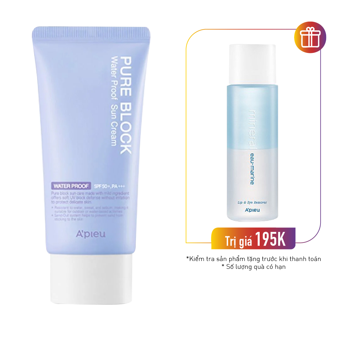Kem Chống Nắng Chống Thấm Nước A'pieu Pure Block Natural Waterproof Sun Cream Spf50+/Pa+++ (50Ml)