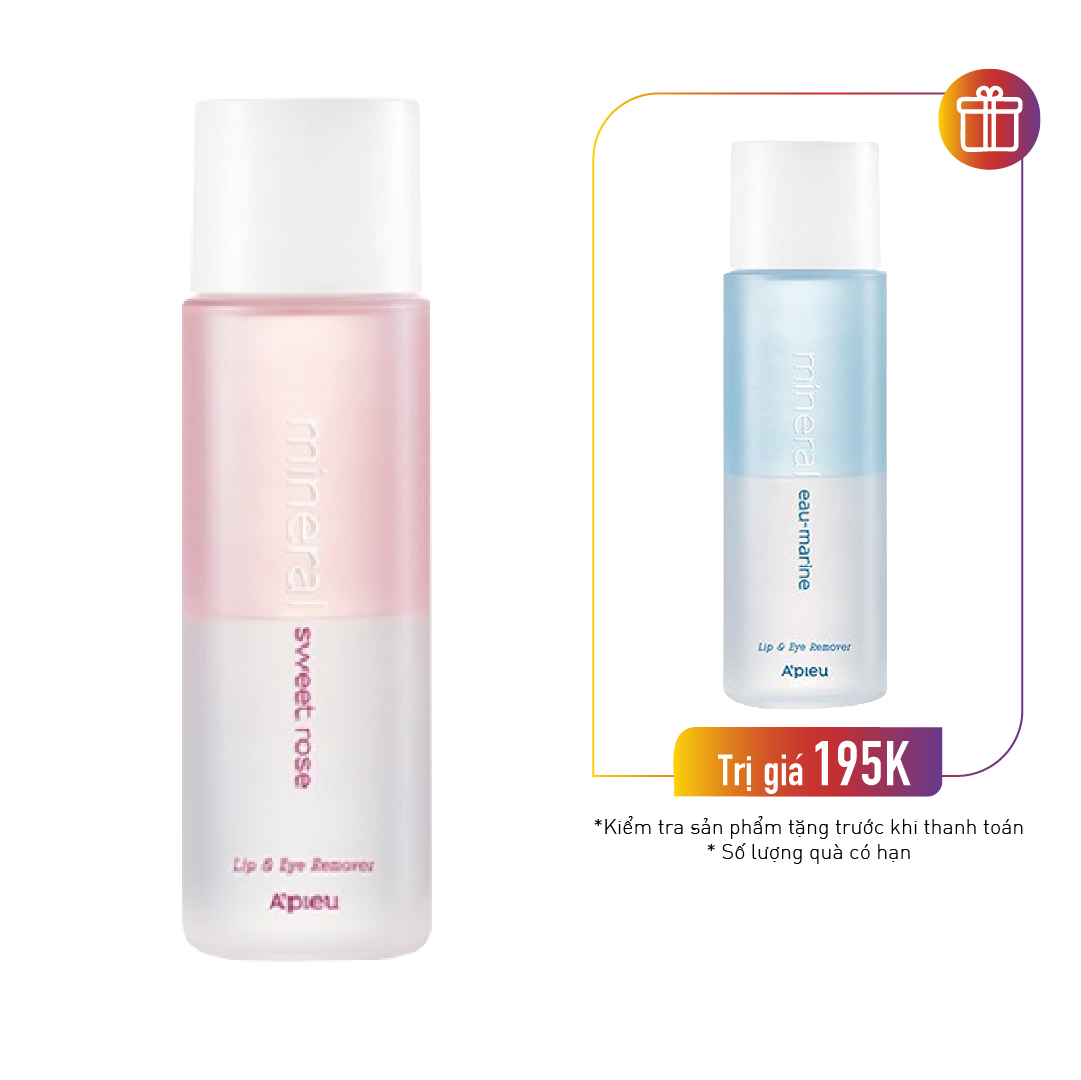 Tẩy Trang Mắt Môi A'pieu Mineral Lip&Eye Remover (Sweet Rose) (Large Volume) 100Ml